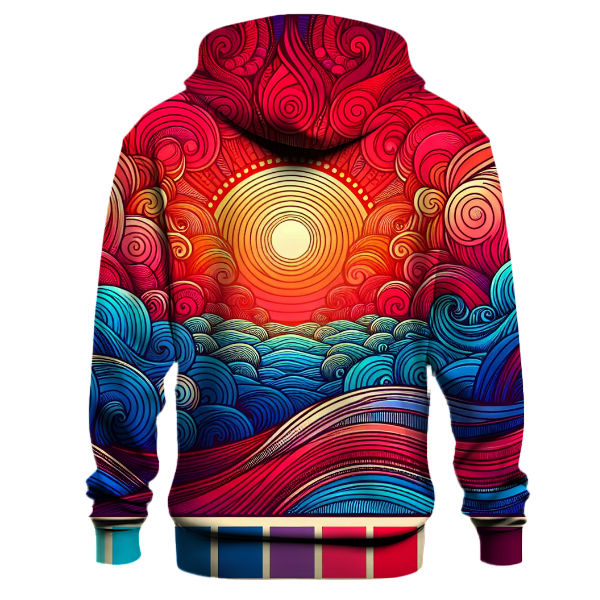 Fiery Ocean Gradient Design Hoodie