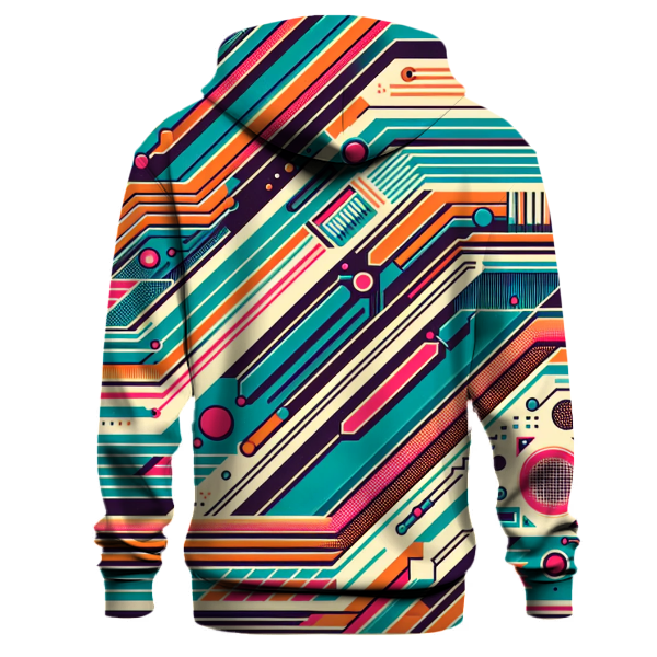Futuristic Retro Stripes Hoodie