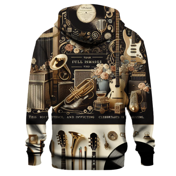 Chic Vintage Music Notes Hoodie