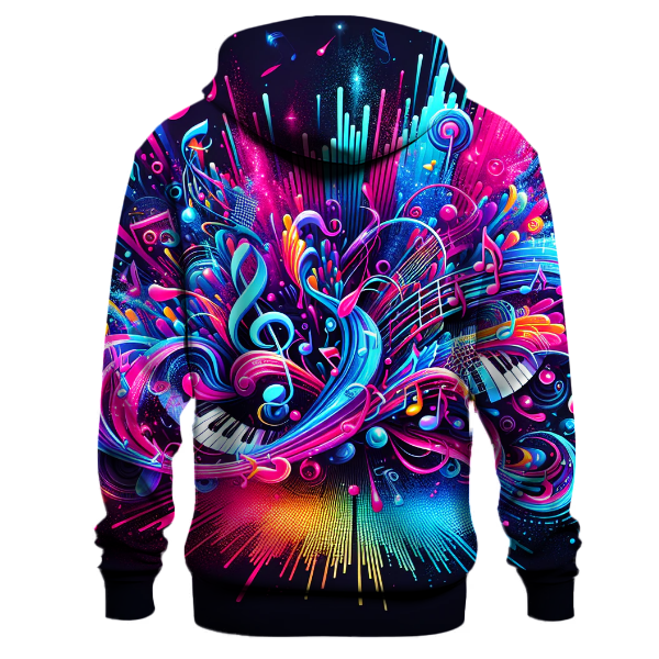 Neon Music Waves Hoodie