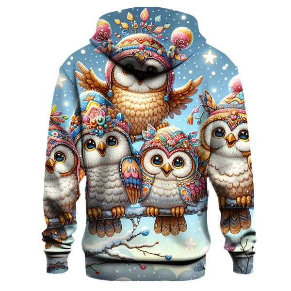 Joyful Winter Owls Hoodie