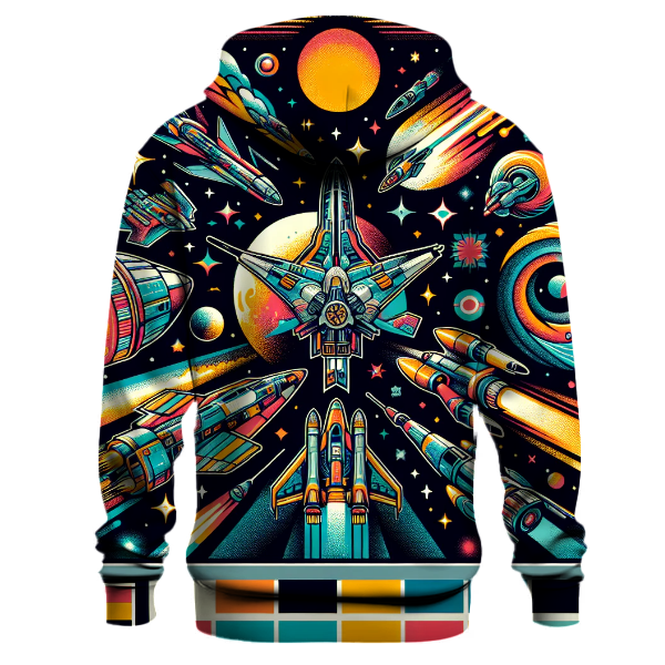 Galactic Retro Spaceships Hoodie