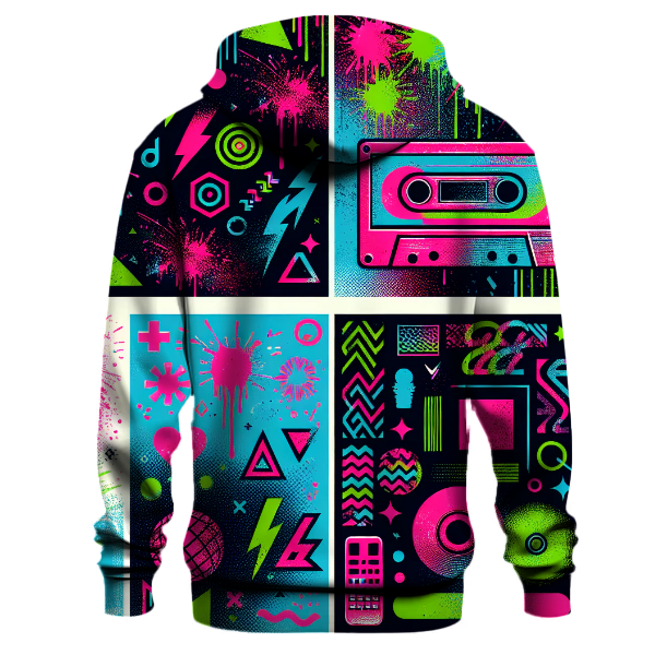 Neon Grunge Pattern Hoodie