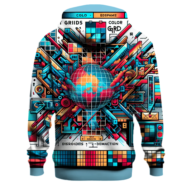 Neon Grids and Graffiti Hoodie