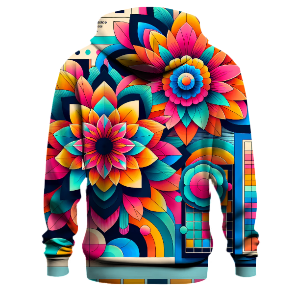 Funky Geometric Flower Hoodie