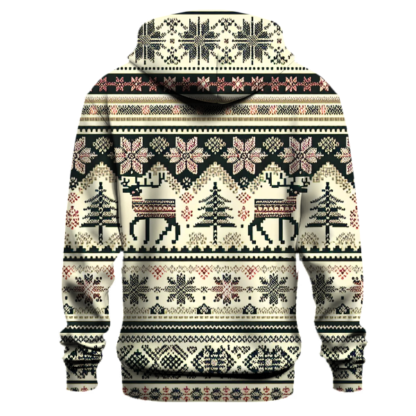 Festive Nordic Knit Pattern Hoodie
