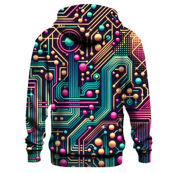 Neon Circuit Paths Hoodie