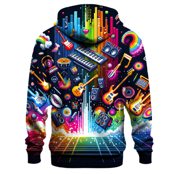 Pixelated Music Madness Hoodie