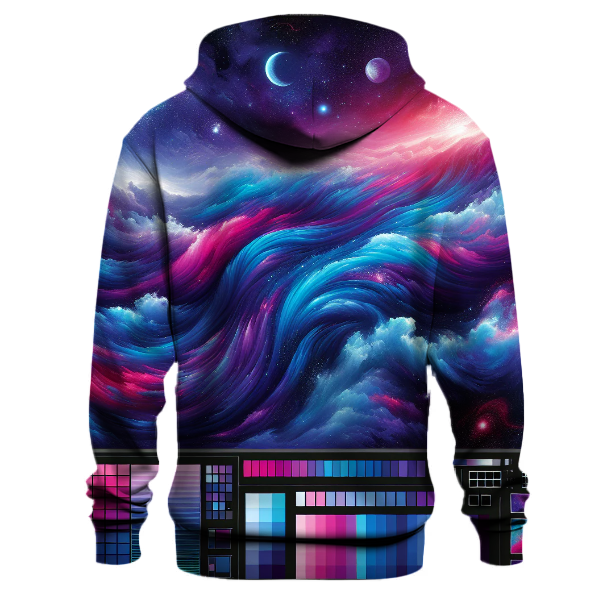 Neon Cosmic Waves Hoodie