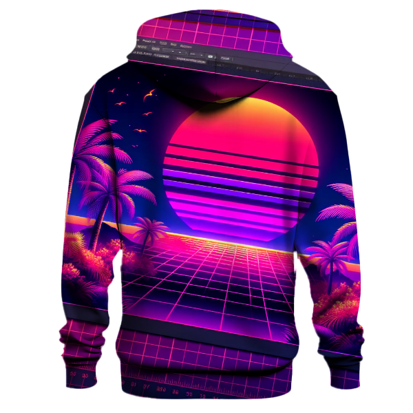 Synthwave Sunset Palms Hoodie