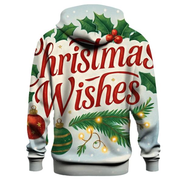 Christmas Wishes Typography Hoodie