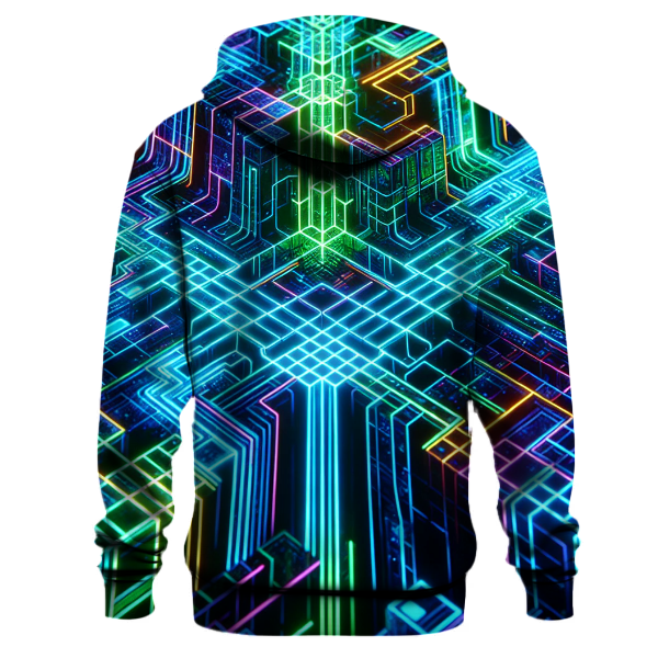 Glowing Cyber Grids Hoodie