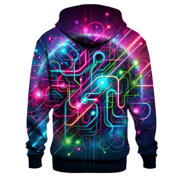 Vibrant Neon Lines Hoodie
