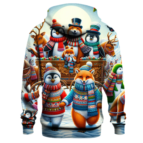 Cute Winter Animal Parade Hoodie