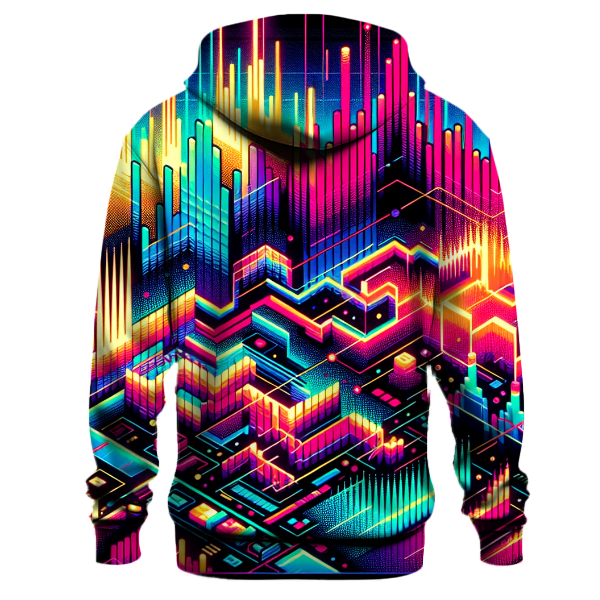 Neon Pixel Wave Hoodie