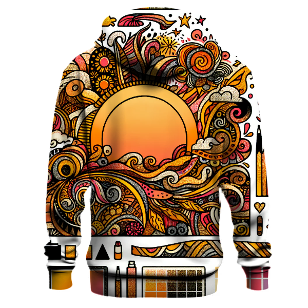 Groovy Sunset Doodles Hoodie
