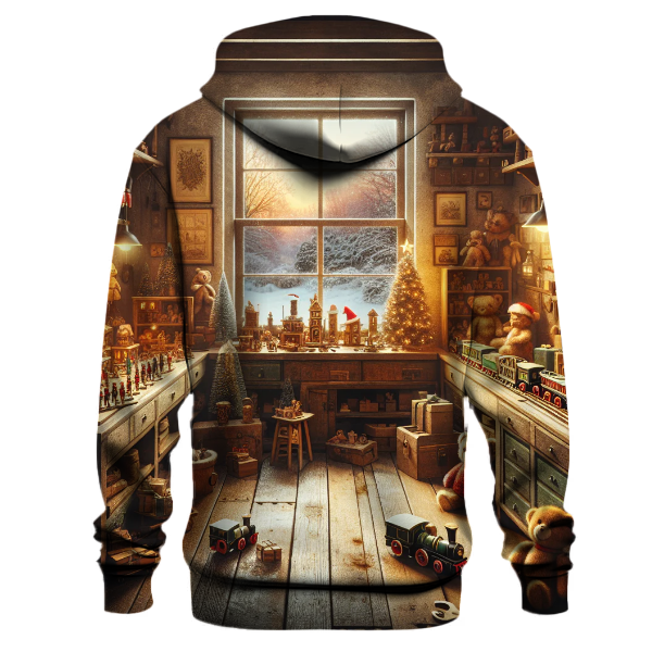 Vintage Christmas Toy Workshop Hoodie
