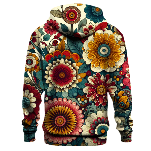 Retro Floral Collage Hoodie