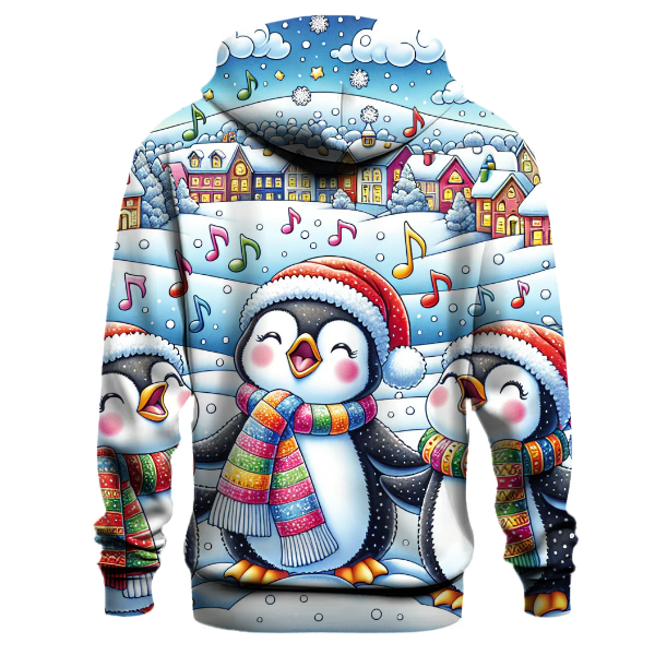 Christmas Caroling Penguins Hoodie