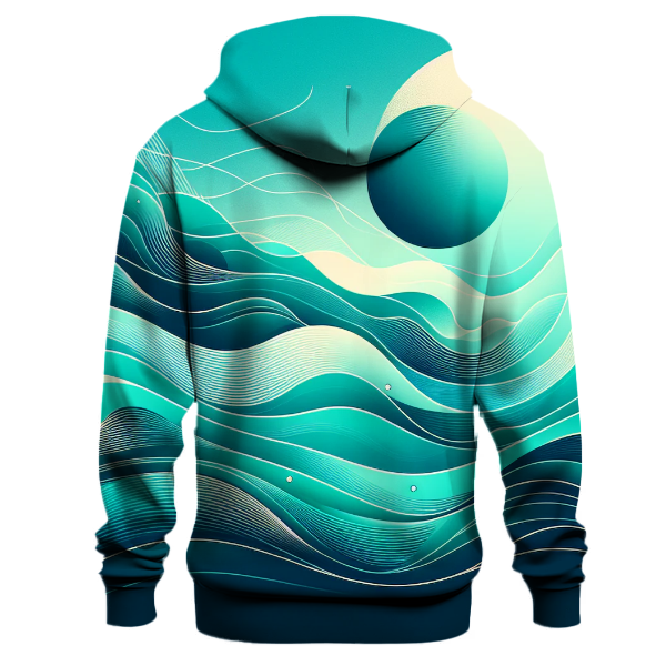 Teal Wave Drift Hoodie
