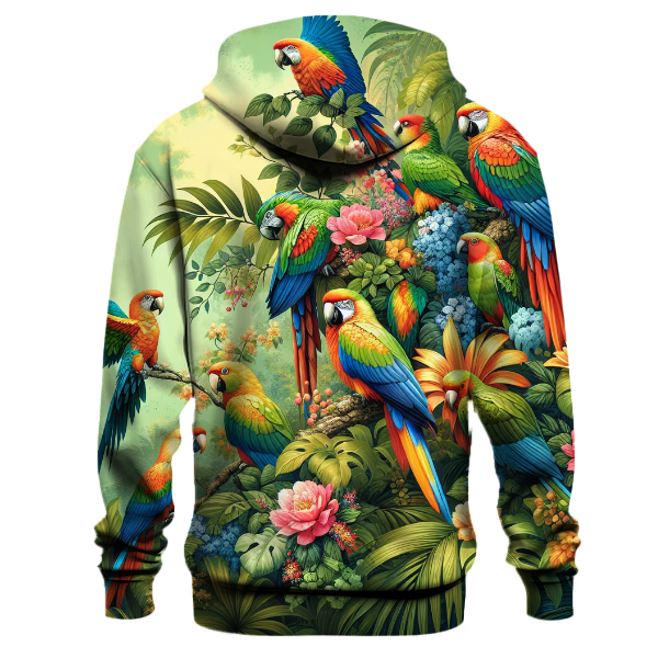 Colorful Parrots Paradise Hoodie