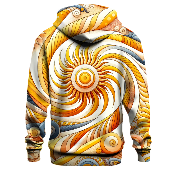 Retro Sunshine Spiral Design Hoodie