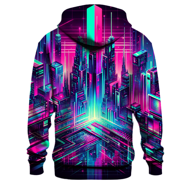 Nostalgic Neon Glitch Hoodie