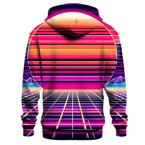 Geometric Synthwave Sunset Hoodie