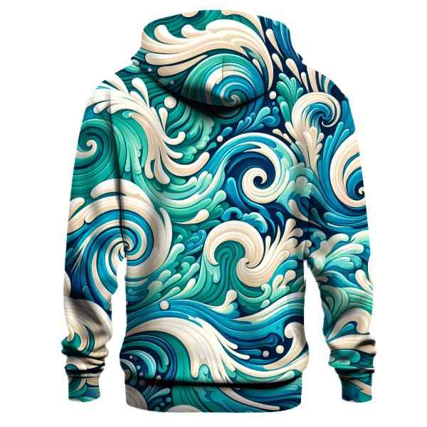 Turquoise Tide Splash Hoodie