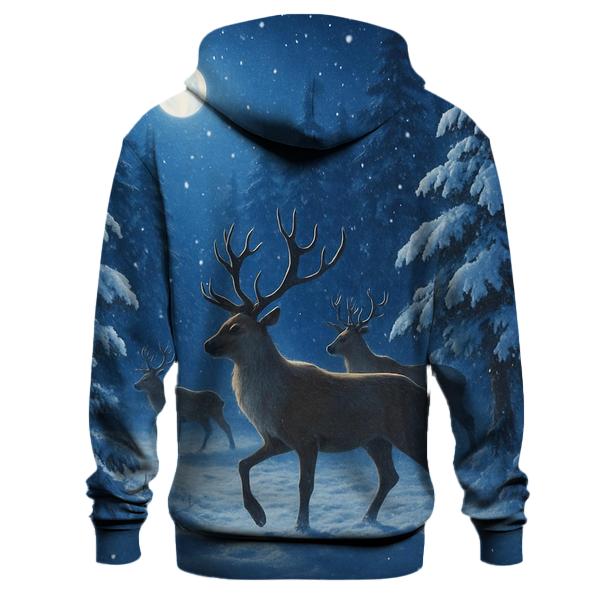 Snowy Forest with Reindeer Hoodie