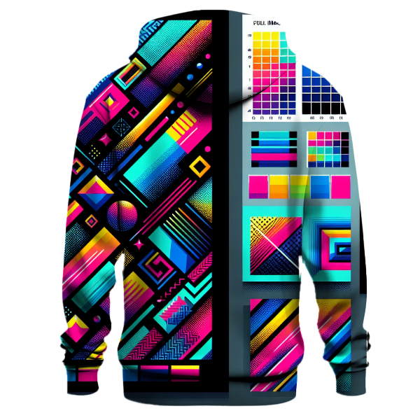 Neon Geometric Madness Hoodie