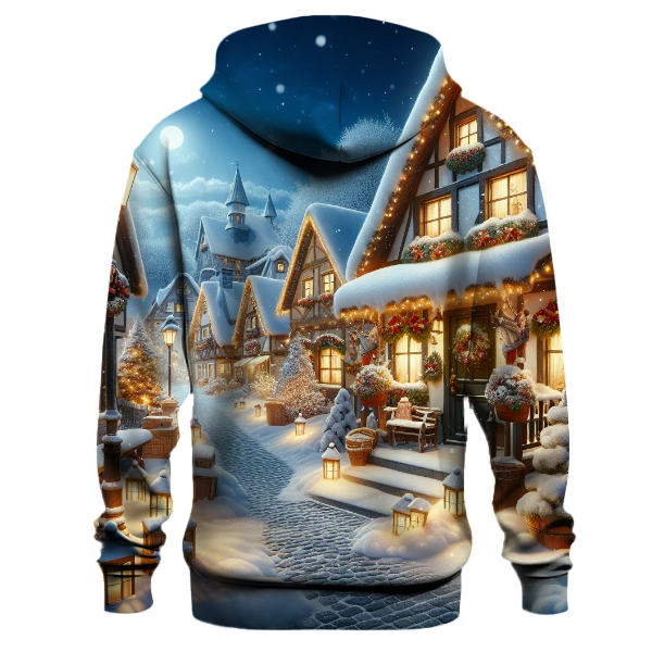 Snowy Village Lantern Light Hoodie