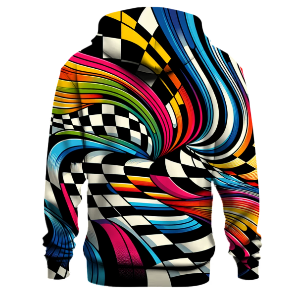 Retro Checkerboard Rainbow Hoodie