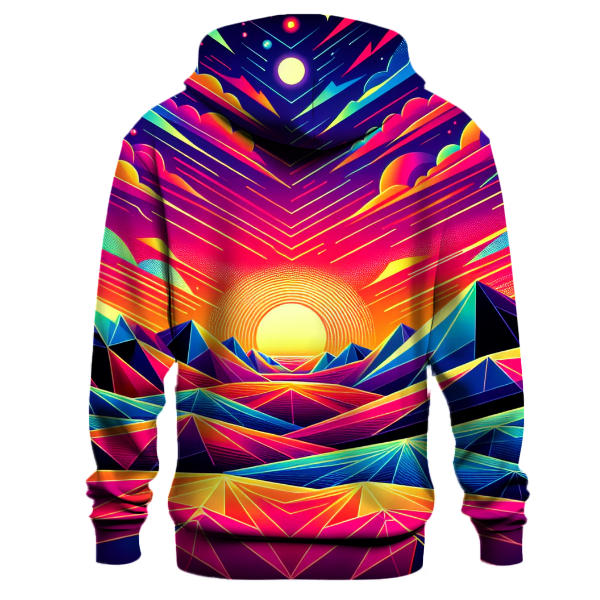 Neon Sunset Horizon Design Hoodie