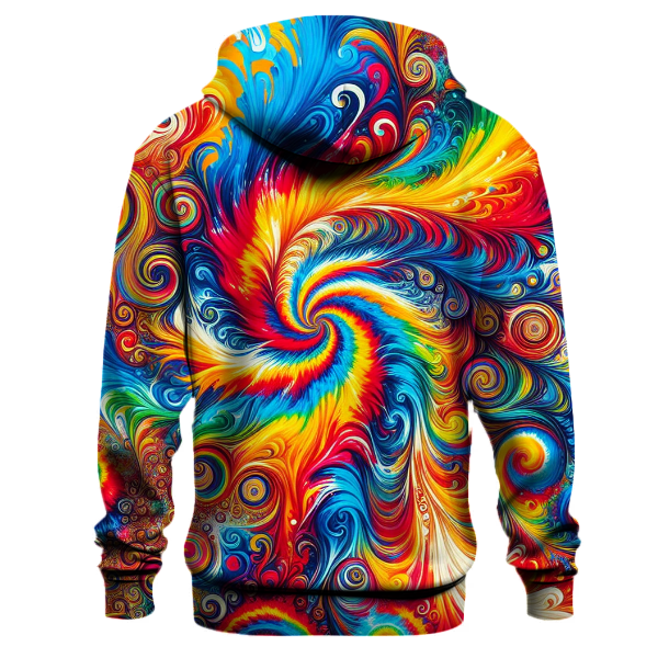 Electric Rainbow Tie-Dye Design Hoodie