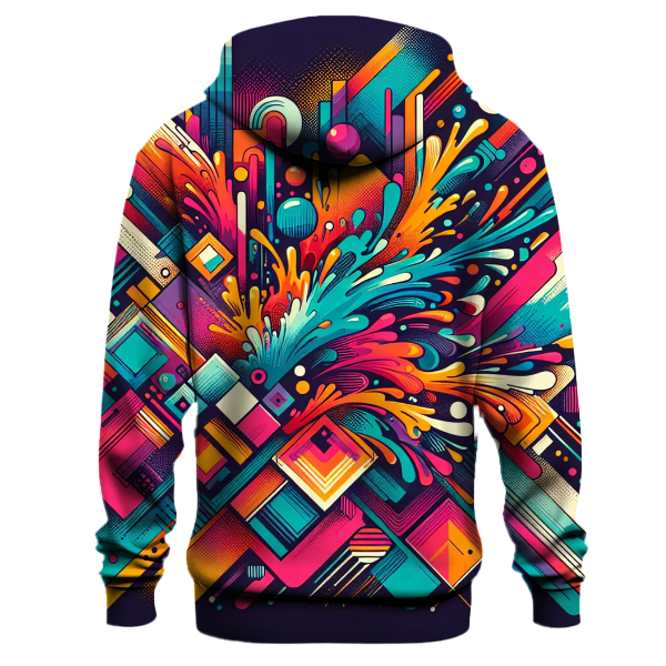 Colorful 80s Abstract Art Hoodie