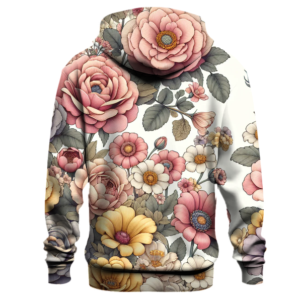 Retro Floral Pattern Hoodie