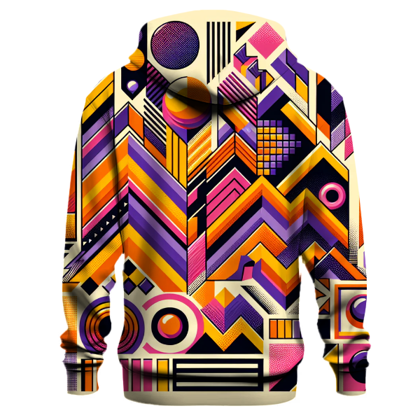 Bold 80s Geometric Shapes Hoodie