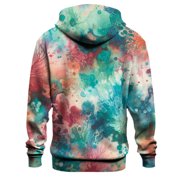 Radiant Coral Reef Tie-dye Design Hoodie