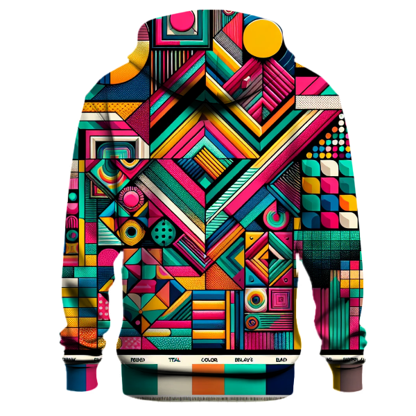 Funky Geometric Floral Hoodie