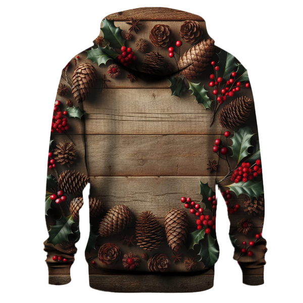 Festive Holly and Pinecone Hoodie