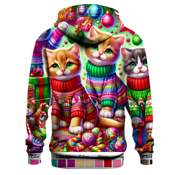 Festive Holiday Sweater Kittens Hoodie