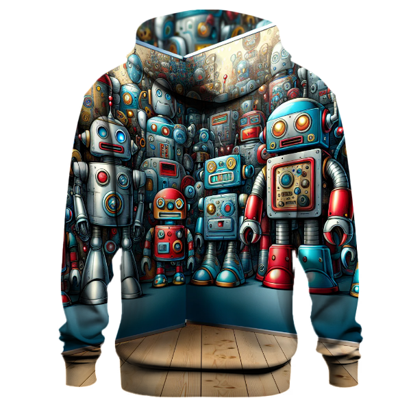 Futuristic Neon Robots Hoodie