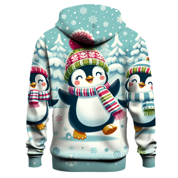 Festive Holiday Penguins Hoodie