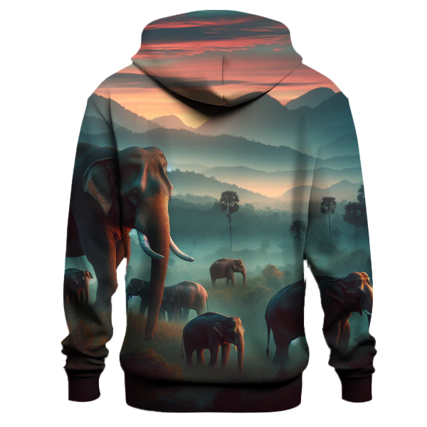 Regal Elephants in Twilight Hoodie