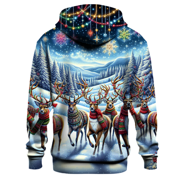 Festive Holiday Reindeer Parade Hoodie