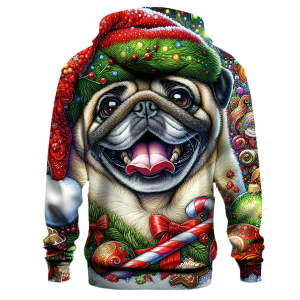 Festive Pug Life Hoodie