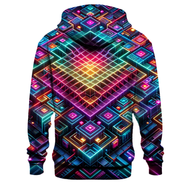 Synthwave Aesthetic Grid Hoodie