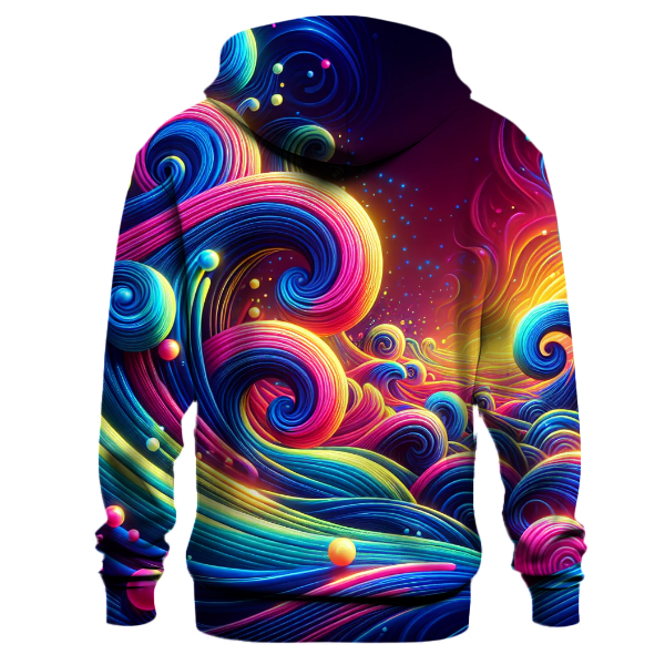 Neon Wave Surfer Hoodie