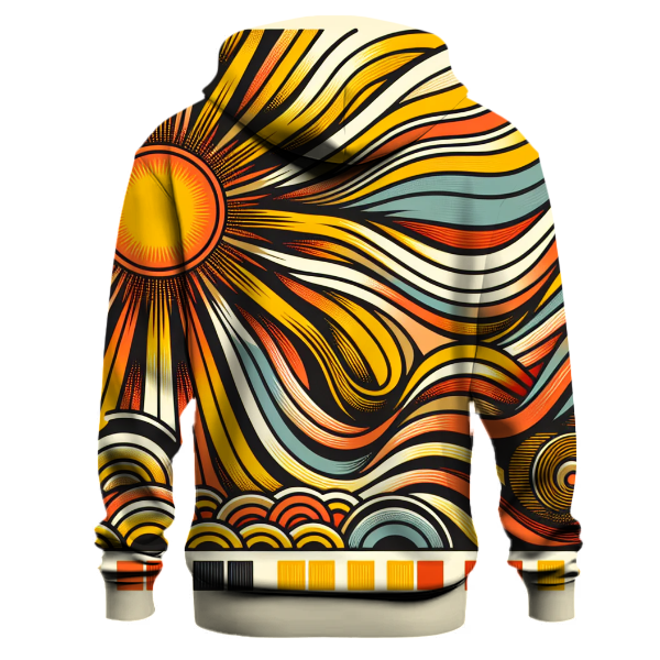 Abstract Sunburst Waves Hoodie